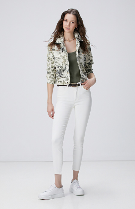 Beyaz Denim Pantolon_0