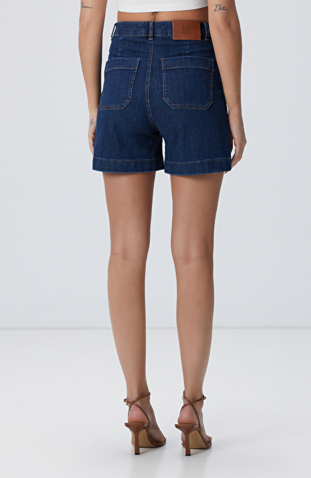 Indigo Denim Şort_4