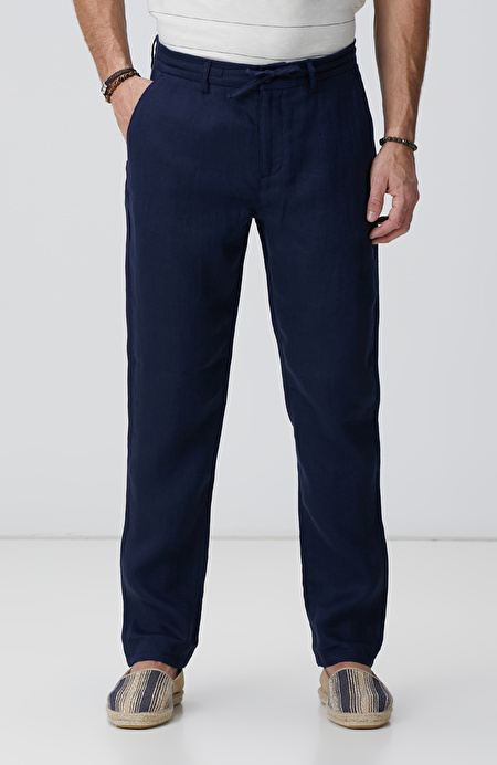 Lacivert Keten Pantolon_1