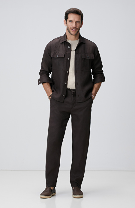 Kahverengi Keten Pantolon_0