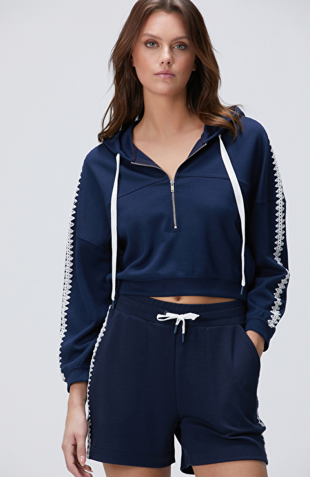 Lacivert Crop Sweatshirt_0