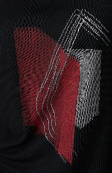 Siyah Tül Garnili T-shirt_5