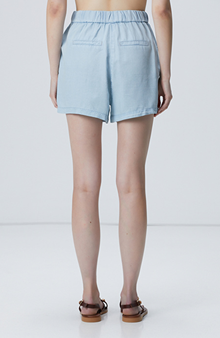 Açık Mavi Mini Denim Şort_3