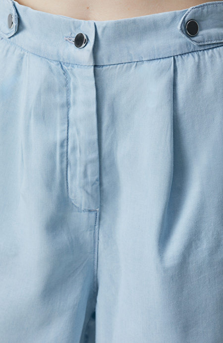 Açık Mavi Mini Denim Şort_4