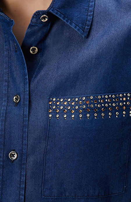 İndigo  Denim Gömlek_5