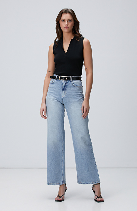 Siyah Basic Polo Yaka Triko_2