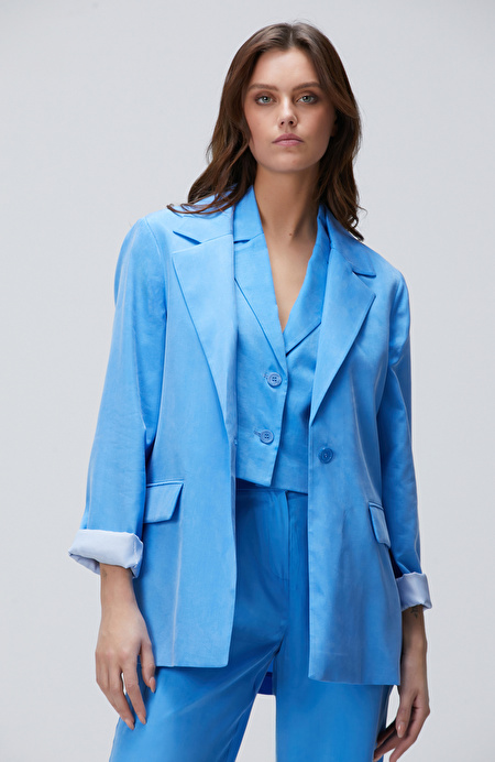 Mavi Blazer Ceket_0