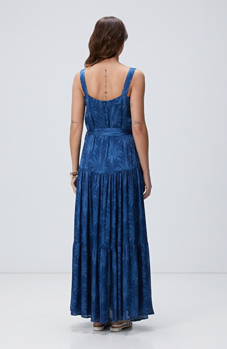 Lacivert Maxi Elbise_4
