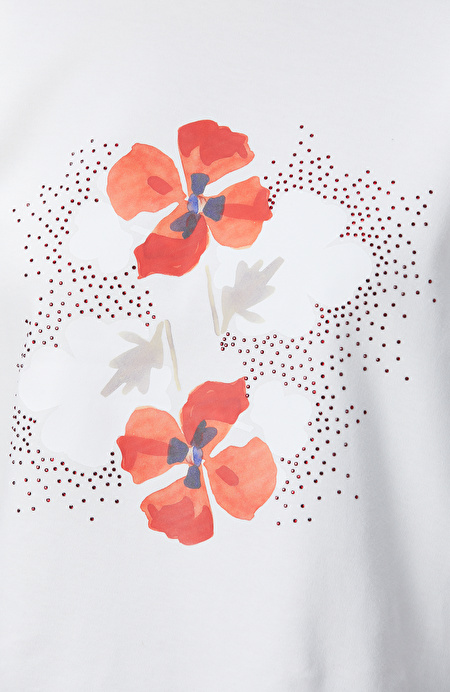 Kırık Beyaz Baskılı T-shirt_5