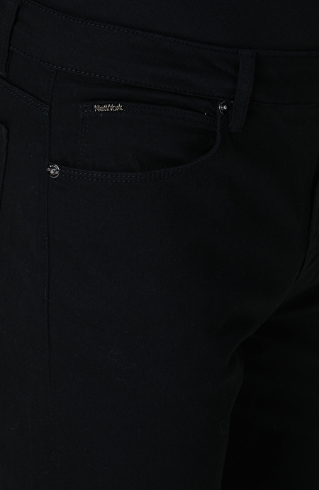 Siyah Non-Denim Casual Pantolon_4