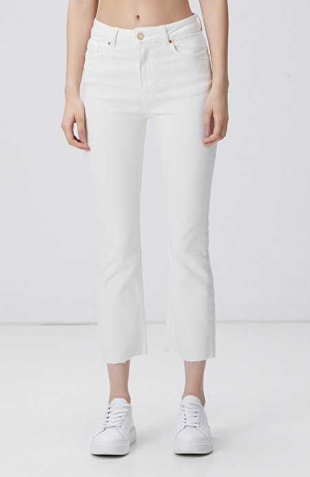Kırık Beyaz Denim Pantolon_2