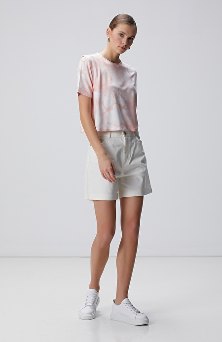 N-Tech Pembe Batik Desenli T-shirt_2