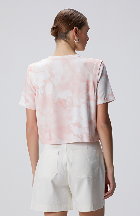 N-Tech Pembe Batik Desenli T-shirt_4