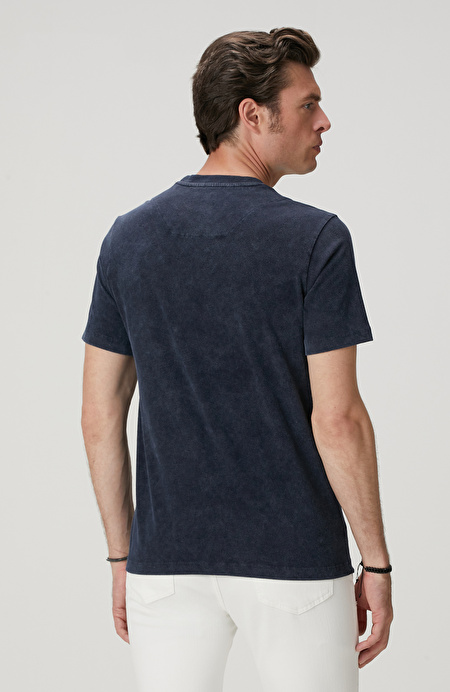 Lacivert Yıkamalı T-shirt_4