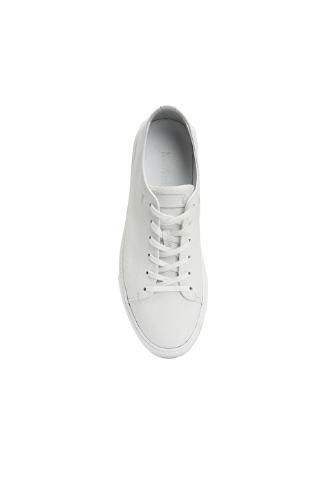 Beyaz Erkek Deri Sneaker_3