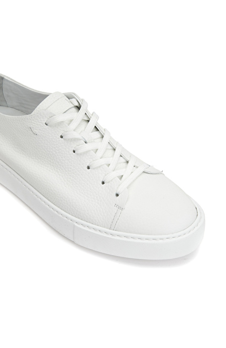 Beyaz Erkek Deri Sneaker_4