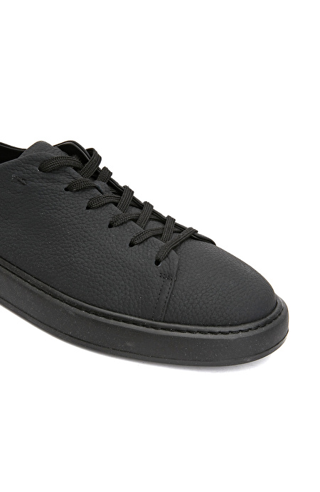 Siyah Erkek Deri Sneaker_5