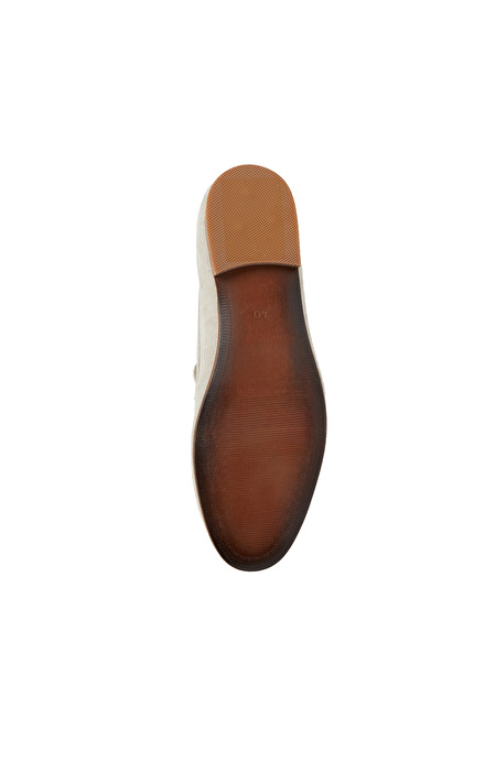 Kırık Beyaz Kadın Deri Loafer_4