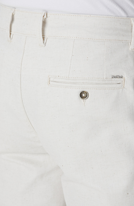 Bej Keten Karışımlı Chino Pantolon_4