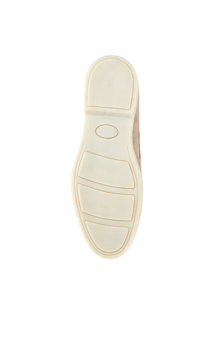 Bej Kadın Süet Loafer_4
