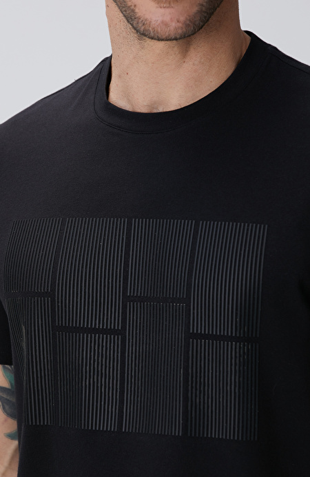 Siyah Hologram Baskılı N-Tech T-shirt_5