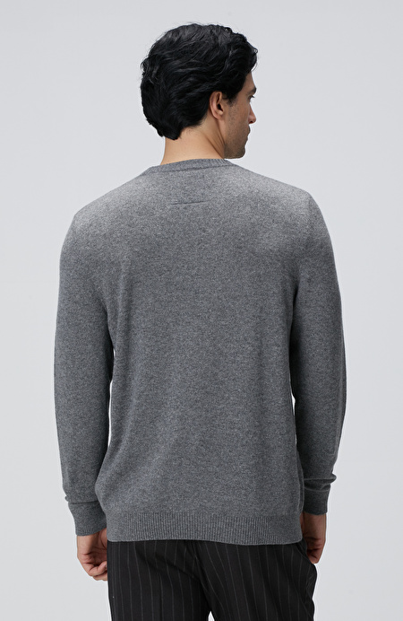 Limited Gri Melanj Kaşmir Triko_5