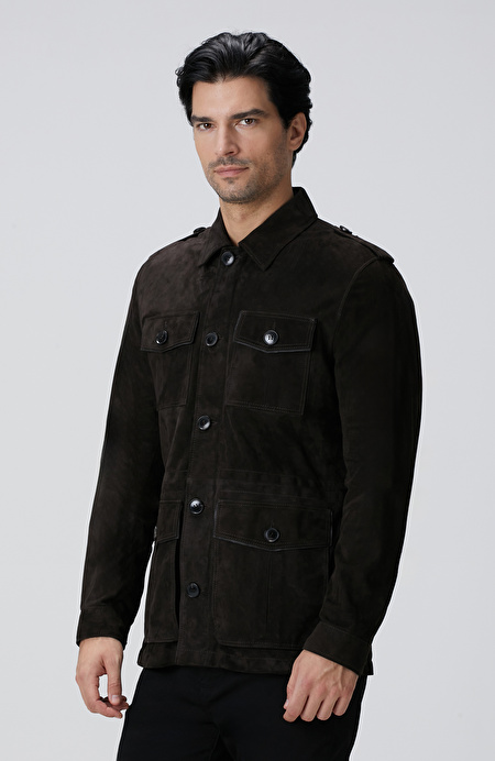 Kahverengi Deri Coat Ceket_3