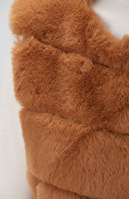 Camel Kesik Detaylı Yelek_7