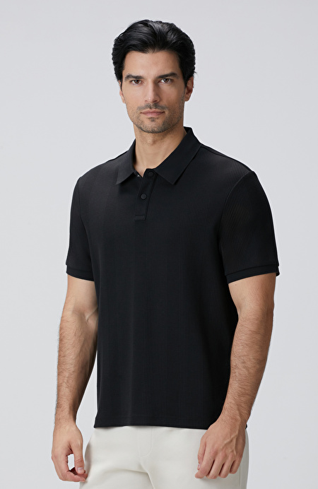 Siyah Waffle Dokulu T-shirt_3