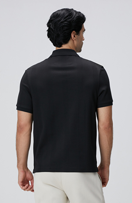 Siyah Waffle Dokulu T-shirt_4