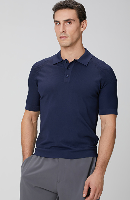 Lacivert Polo Yaka Triko Kazak_1