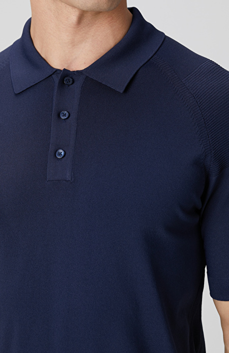 Lacivert Polo Yaka Triko Kazak_5