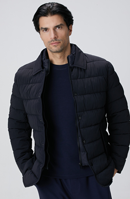 Lacivert Puffer Coat Ceket_1