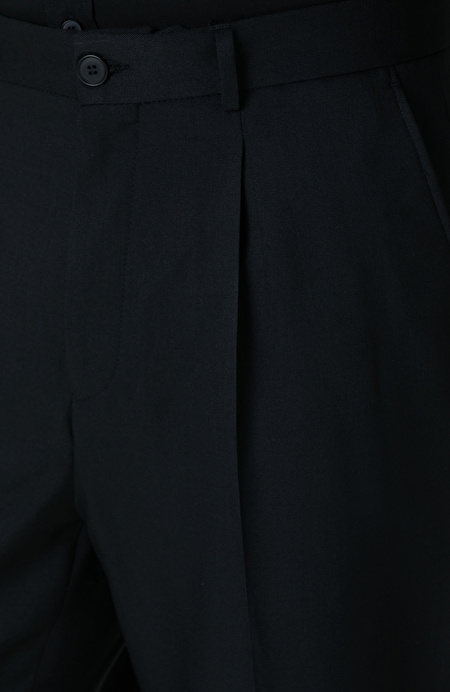 Siyah Jakarlı Comfort Fit Pantolon_3