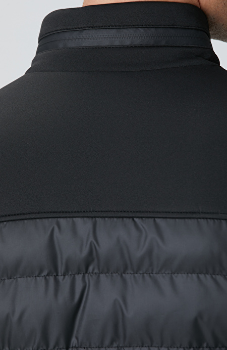Network - Black Scuba Garnished Quilted Coat - 1096215-052