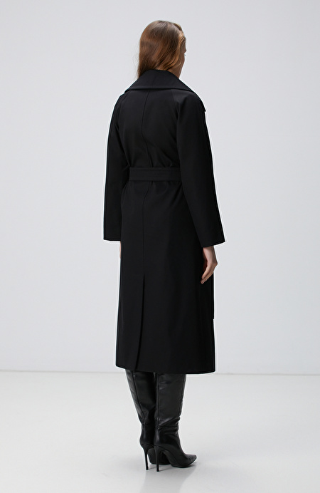 Siyah Kruvaze Trench Coat_6