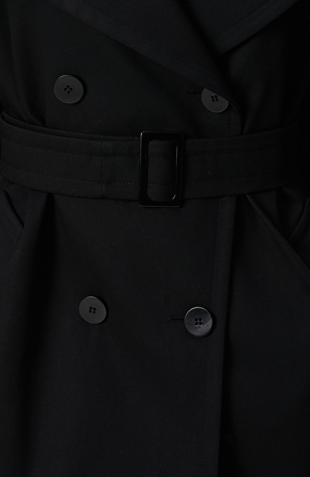 Siyah Kruvaze Trench Coat_7