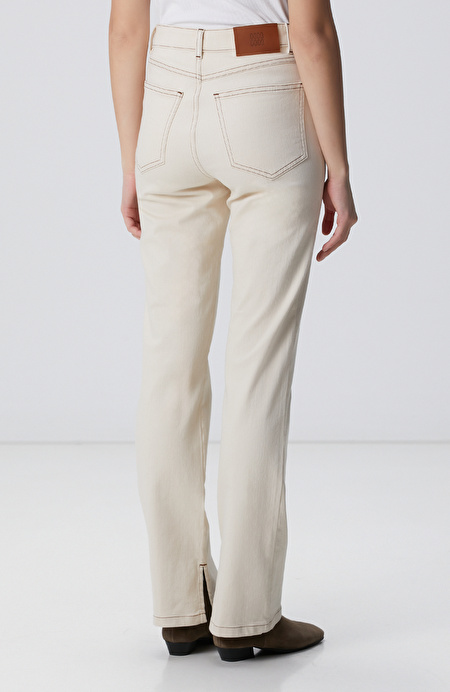 Naturel Aksesuarlı Denim Pantolon_4