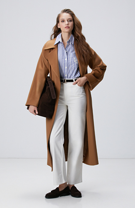 Kırık Beyaz Denim Pantolon_0