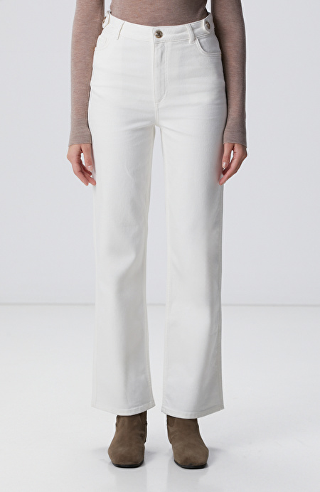 Kırık Beyaz Denim Pantolon_1