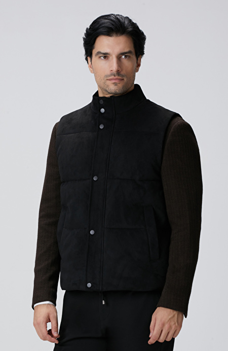 Siyah Kapitoneli Casual Yelek_3