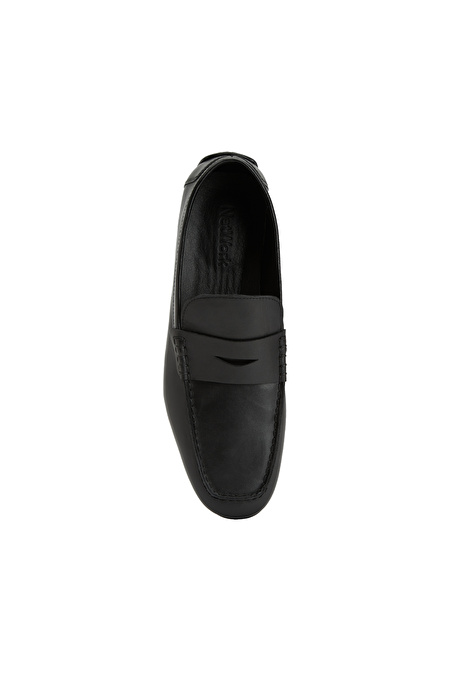 Siyah Erkek Deri Loafer_3