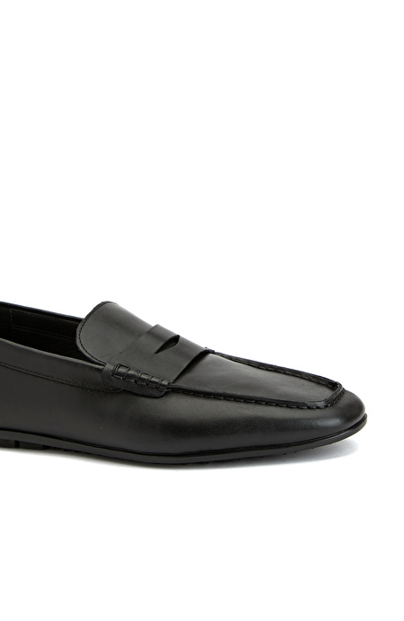 Siyah Erkek Deri Loafer_5