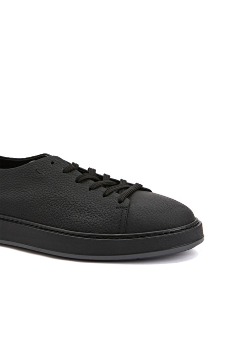 Siyah Erkek Deri Sneaker_5