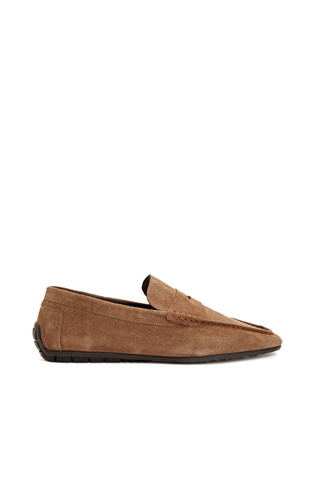Tütün Erkek Süet Deri Loafer_1