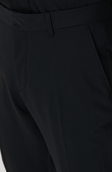 Slim Fit Siyah Yün Karışımlı Takım Elbise_9