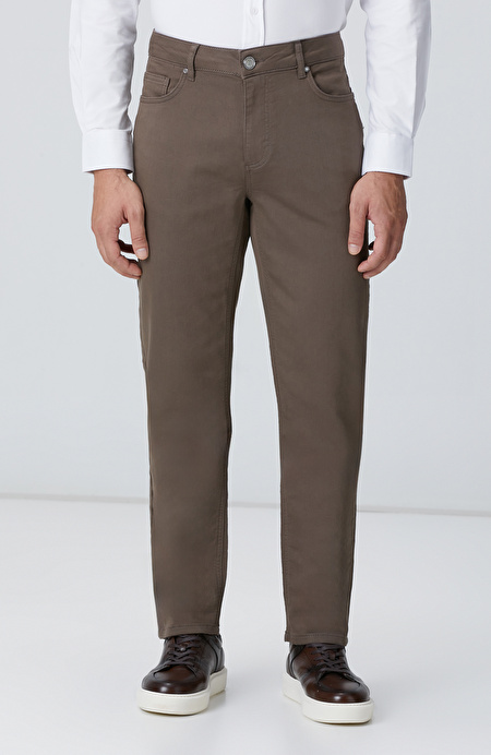 Kahverengi 5 cep Casual Pantolon_1