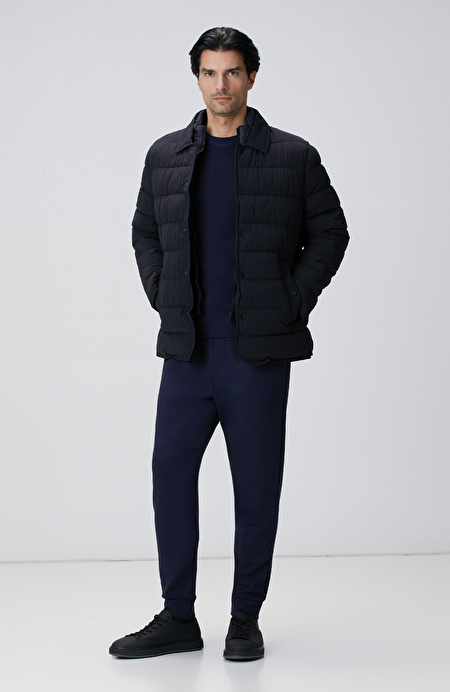Lacivert Bisiklet Yaka Basic Sweatshirt_2