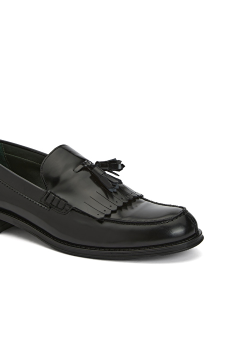 Siyah Erkek Deri Loafer_5