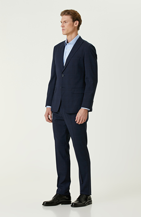 Lacivert Yün Karışımlı Takım Elbise